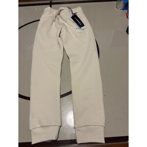 Sonneti London Mens Jogger Sweatpants Cream Off-White Fleece SNJ13246 XL NWT